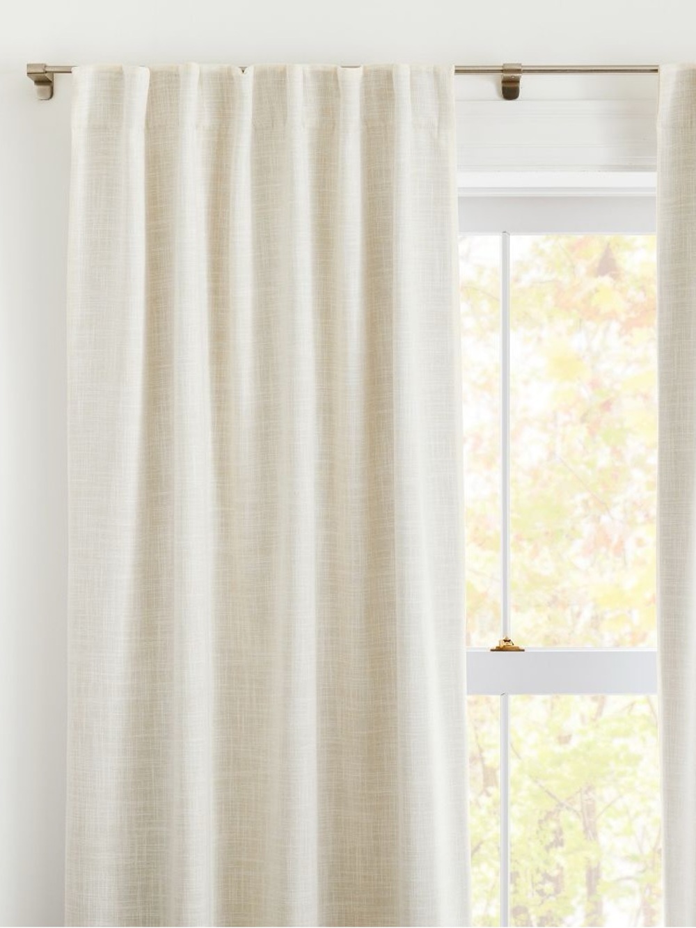 West Elm Crossweave Curtains in Natural Canva 48x108 in. (Set of 2)